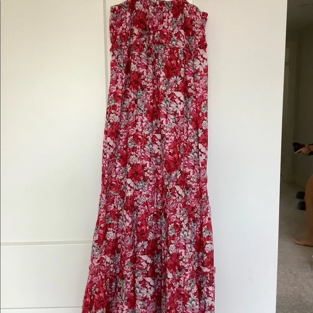 Sisley Pink long Hawaiian floral dress - Picture 1 of 4